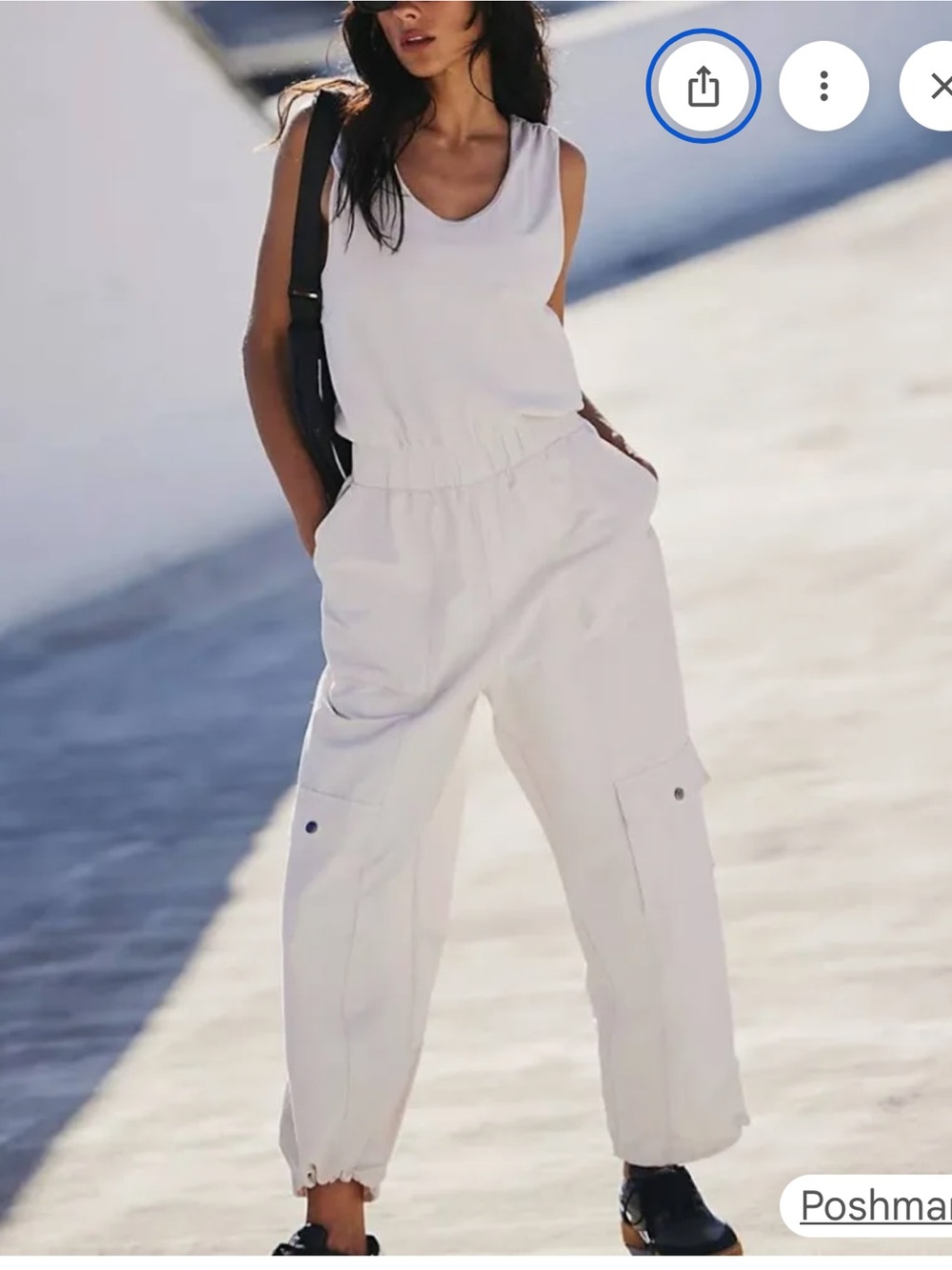NWOT FP Movement by Free People Wander Onesie Cargo Jumpsuit in Tofu Size S